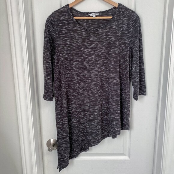 Reitmans - Black & Grey Asymmetrical Hem Tunic Top – XL - Picture 1 of 5